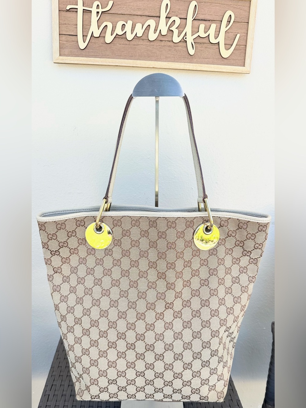 Gucci GG Monogram Tote Bag | Made in Italy | Gold Hardware|COA Inluded| - Picture 7 of 13